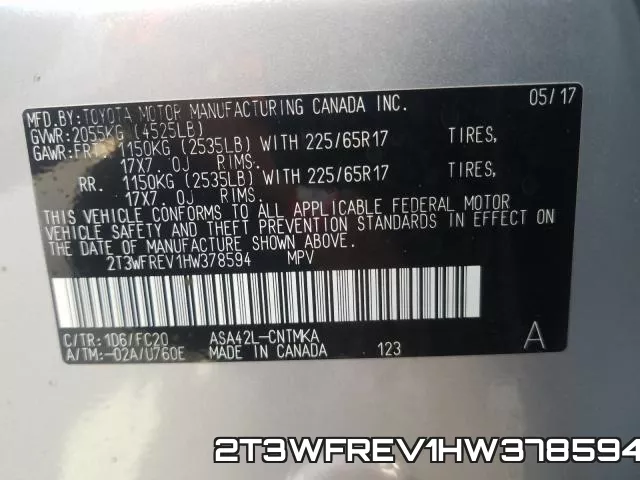 2T3WFREV1HW378594 фото 2