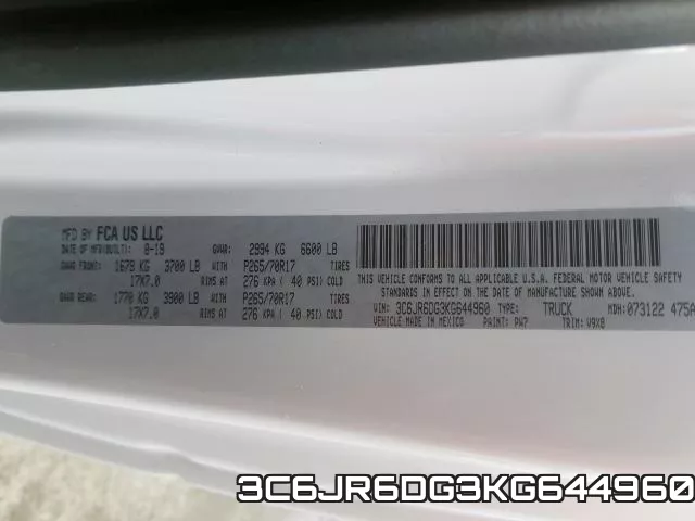 3C6JR6DG3KG644960 фото 2
