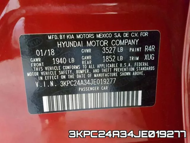 3KPC24A34JE019277 фото 2