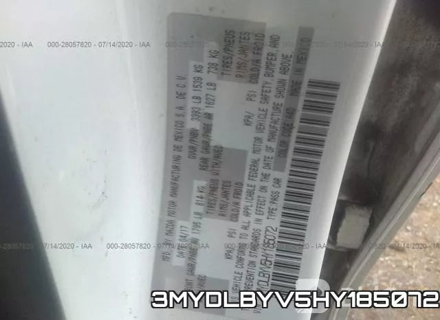 3MYDLBYV5HY185072 фото 9