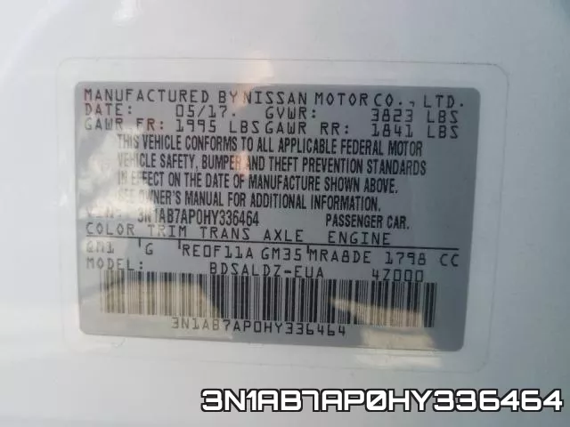 3N1AB7AP0HY336464 фото 2