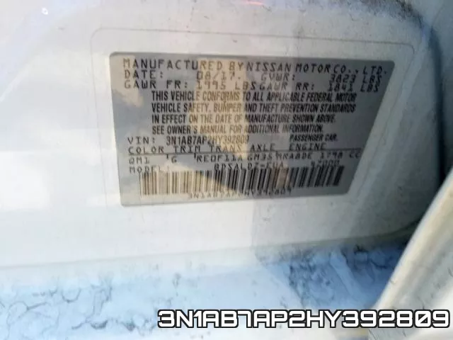 3N1AB7AP2HY392809 фото 2