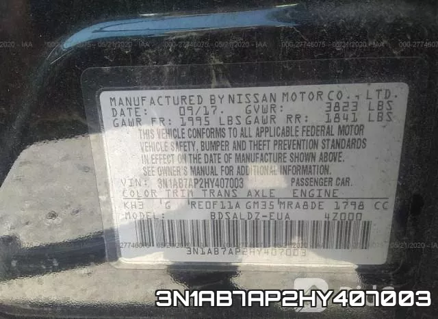 3N1AB7AP2HY407003 фото 10