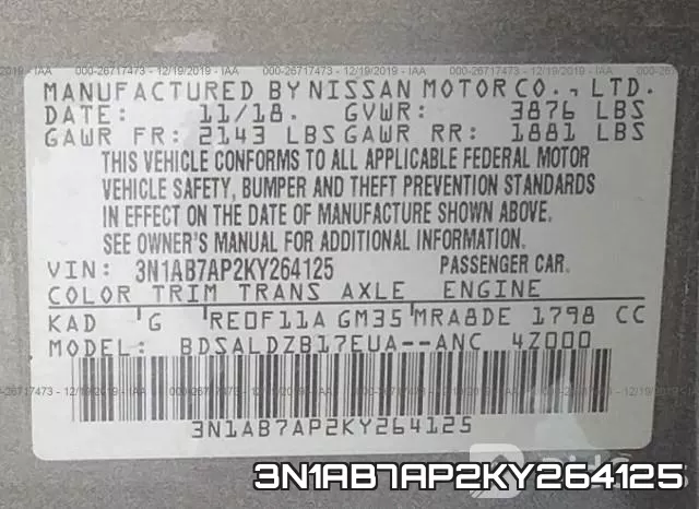 3N1AB7AP2KY264125 фото 10