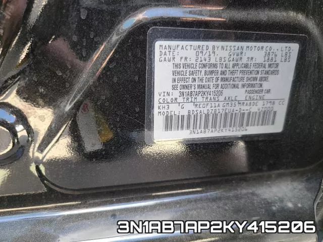 3N1AB7AP2KY415206 фото 2