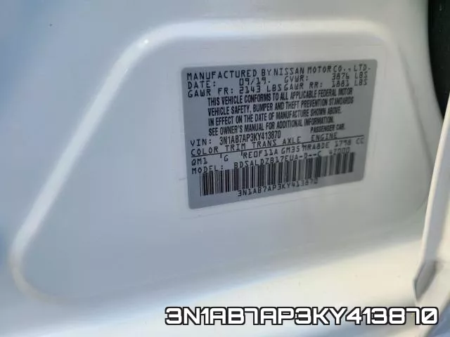 3N1AB7AP3KY413870 фото 2