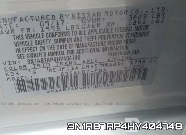 3N1AB7AP4HY404748 фото 10