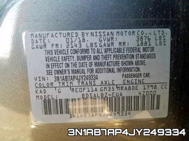 3N1AB7AP4JY249334 фото 2