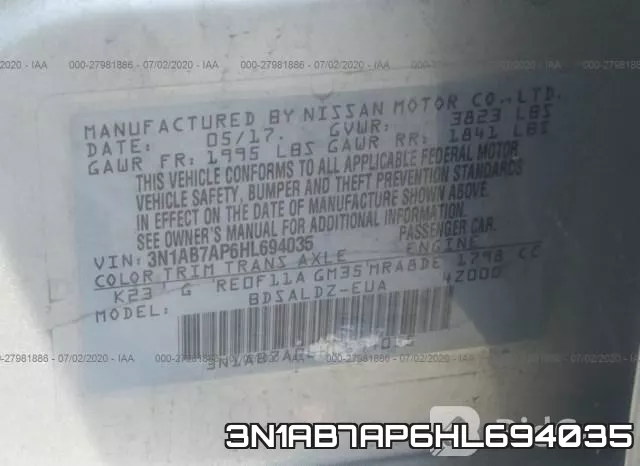 3N1AB7AP6HL694035 фото 10
