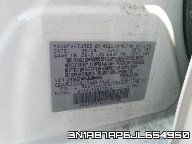 3N1AB7AP6JL654950 фото 2