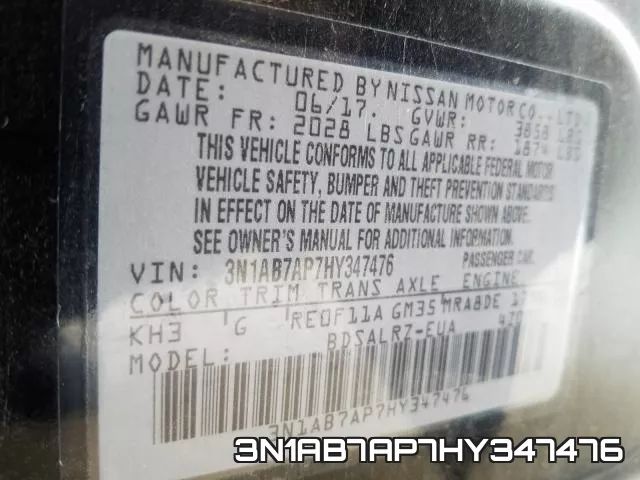 3N1AB7AP7HY347476 фото 2