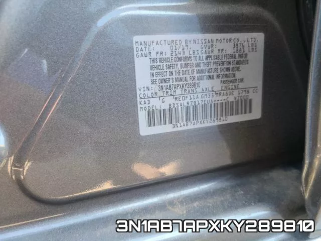 3N1AB7APXKY289810 фото 2