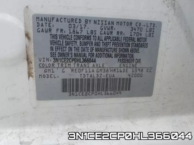3N1CE2CP0HL366044 фото 2