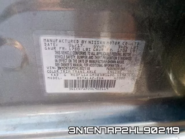 3N1CN7AP2HL902119 фото 2