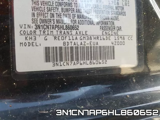 3N1CN7AP6HL860652 фото 2