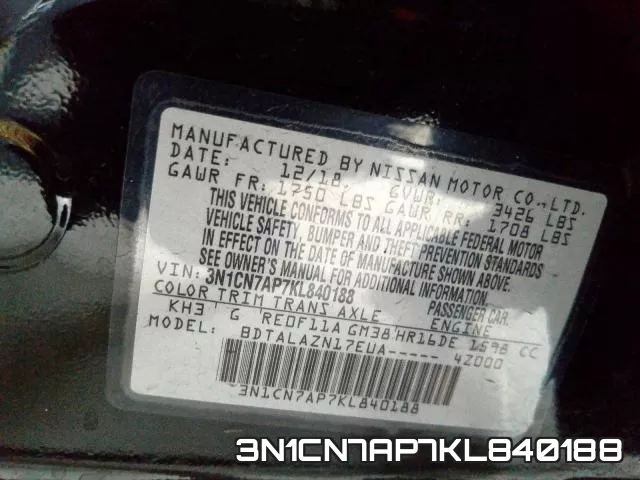 3N1CN7AP7KL840188 фото 2