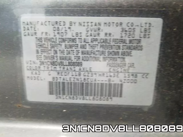 3N1CN8DV8LL808089 фото 2