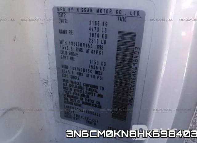 3N6CM0KN8HK698403 фото 10