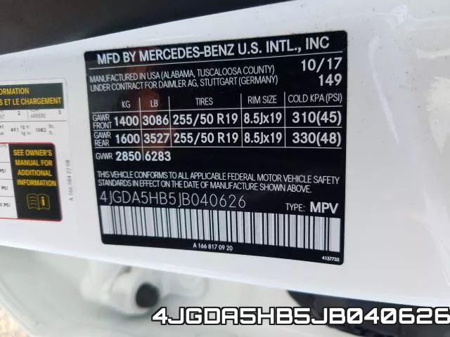 4JGDA5HB5JB040626 фото 2