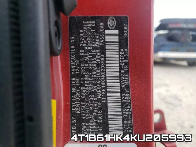 4T1B61HK4KU205993 фото 2
