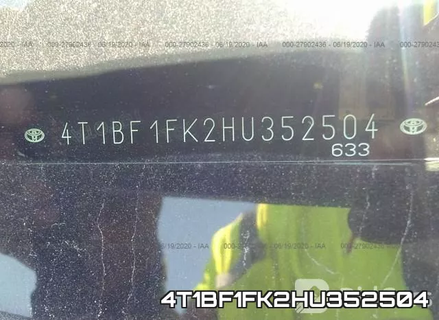4T1BF1FK2HU352504 фото 10
