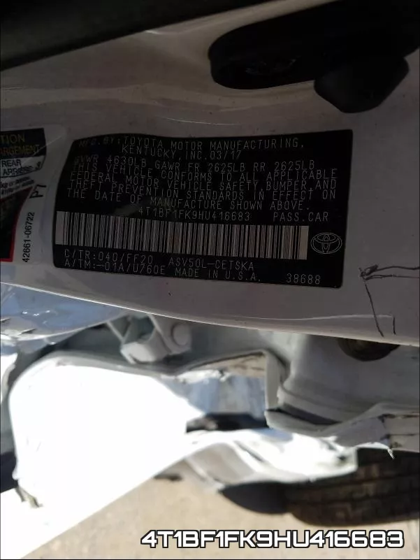 4T1BF1FK9HU416683 фото 2