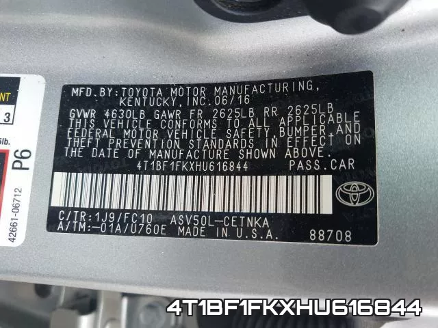 4T1BF1FKXHU616844 фото 2
