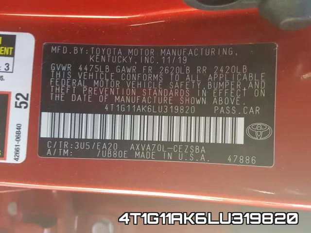 4T1G11AK6LU319820 фото 2