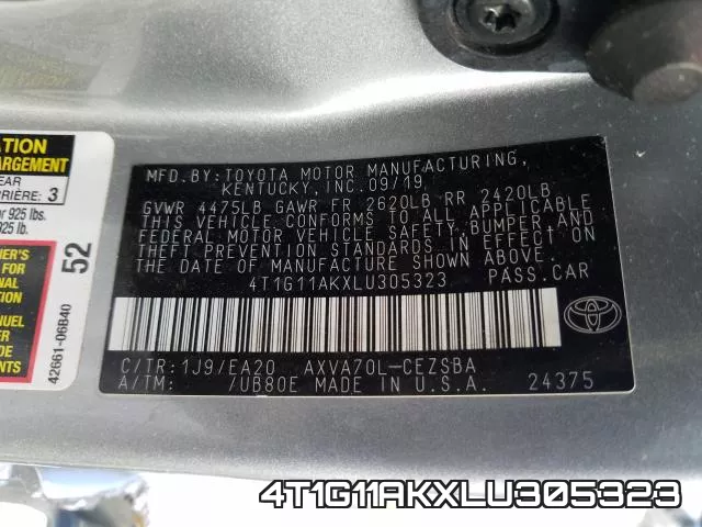 4T1G11AKXLU305323 фото 2