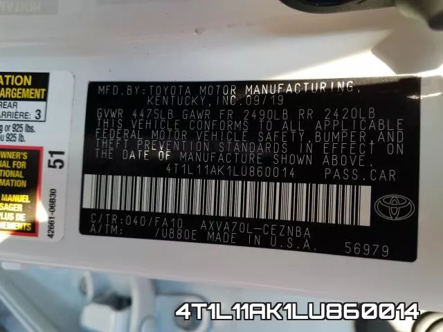 4T1L11AK1LU860014 фото 2