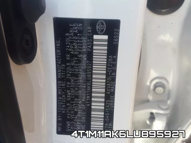 4T1M11AK6LU895927 фото 2