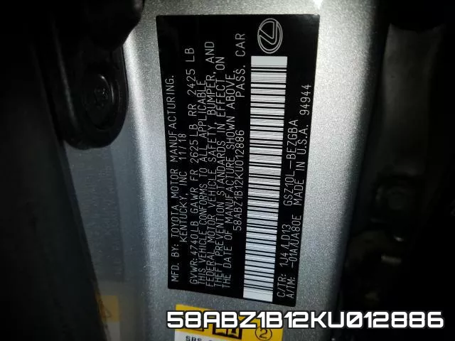 58ABZ1B12KU012886 фото 2