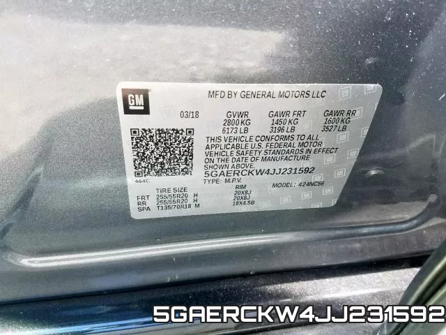 5GAERCKW4JJ231592 фото 2