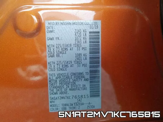 5N1AT2MV7KC765815 фото 2