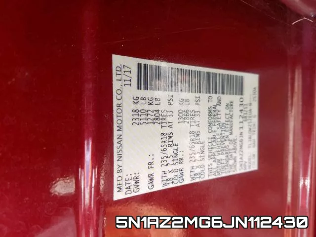 5N1AZ2MG6JN112430 фото 2