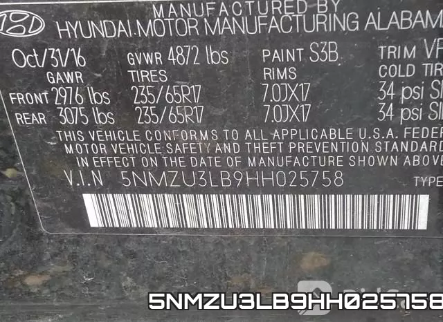 5NMZU3LB9HH025758 фото 10