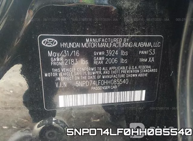 5NPD74LF0HH085540 фото 10