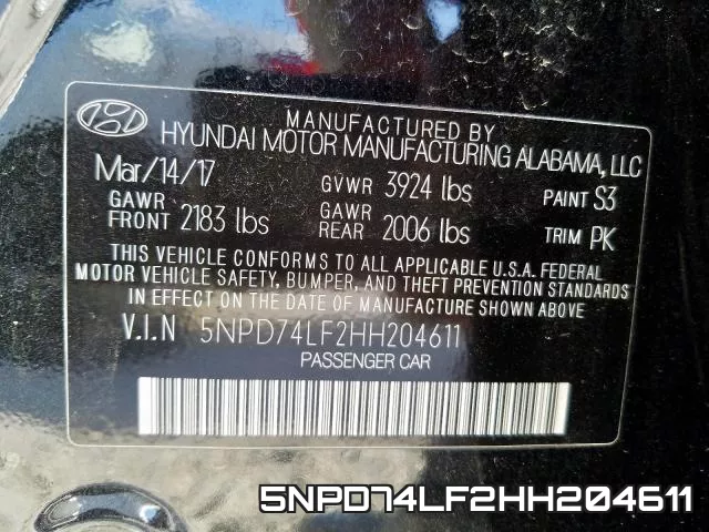 5NPD74LF2HH204611 фото 2