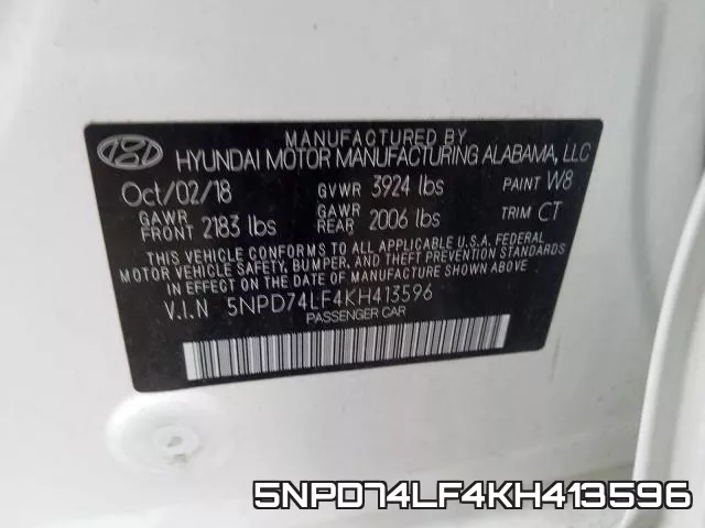 5NPD74LF4KH413596 фото 2