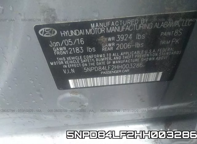 5NPD84LF2HH003286 фото 10