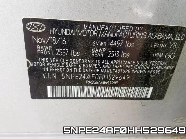5NPE24AF0HH529649 фото 2