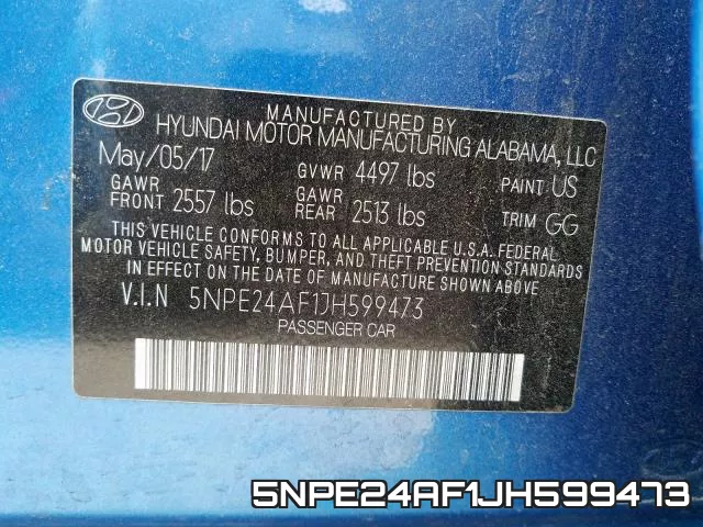 5NPE24AF1JH599473 фото 2
