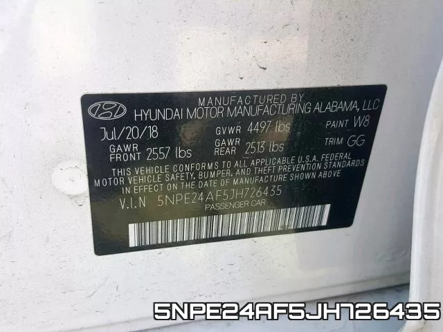 5NPE24AF5JH726435 фото 2