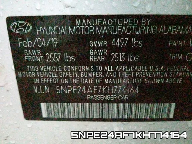 5NPE24AF7KH774164 фото 2