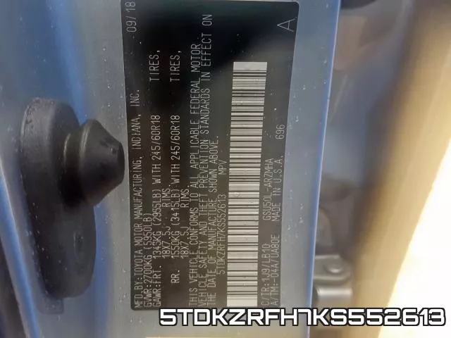 5TDKZRFH7KS552613 фото 2