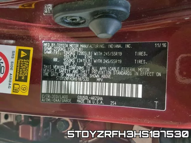 5TDYZRFH3HS187530 фото 2