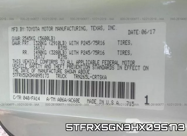 5TFRX5GN3HX095173 фото 10