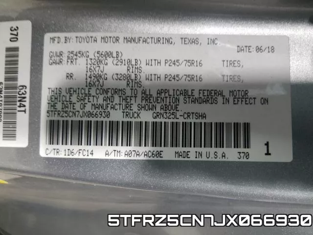 5TFRZ5CN7JX066930 фото 2