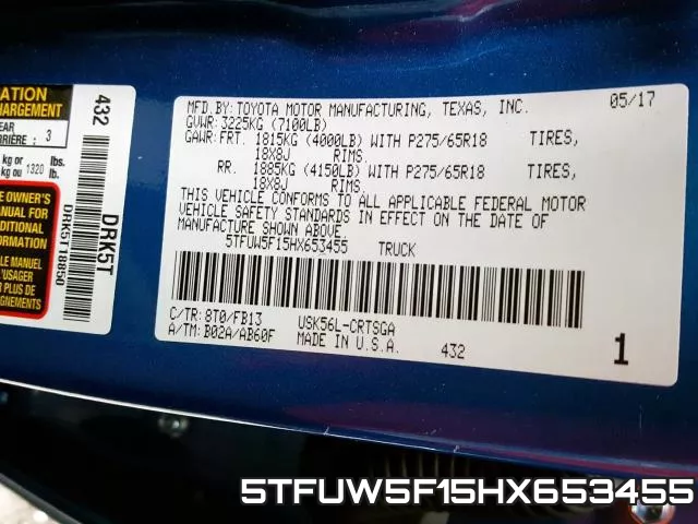 5TFUW5F15HX653455 фото 2