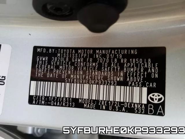 5YFBURHE0KP933293 фото 2